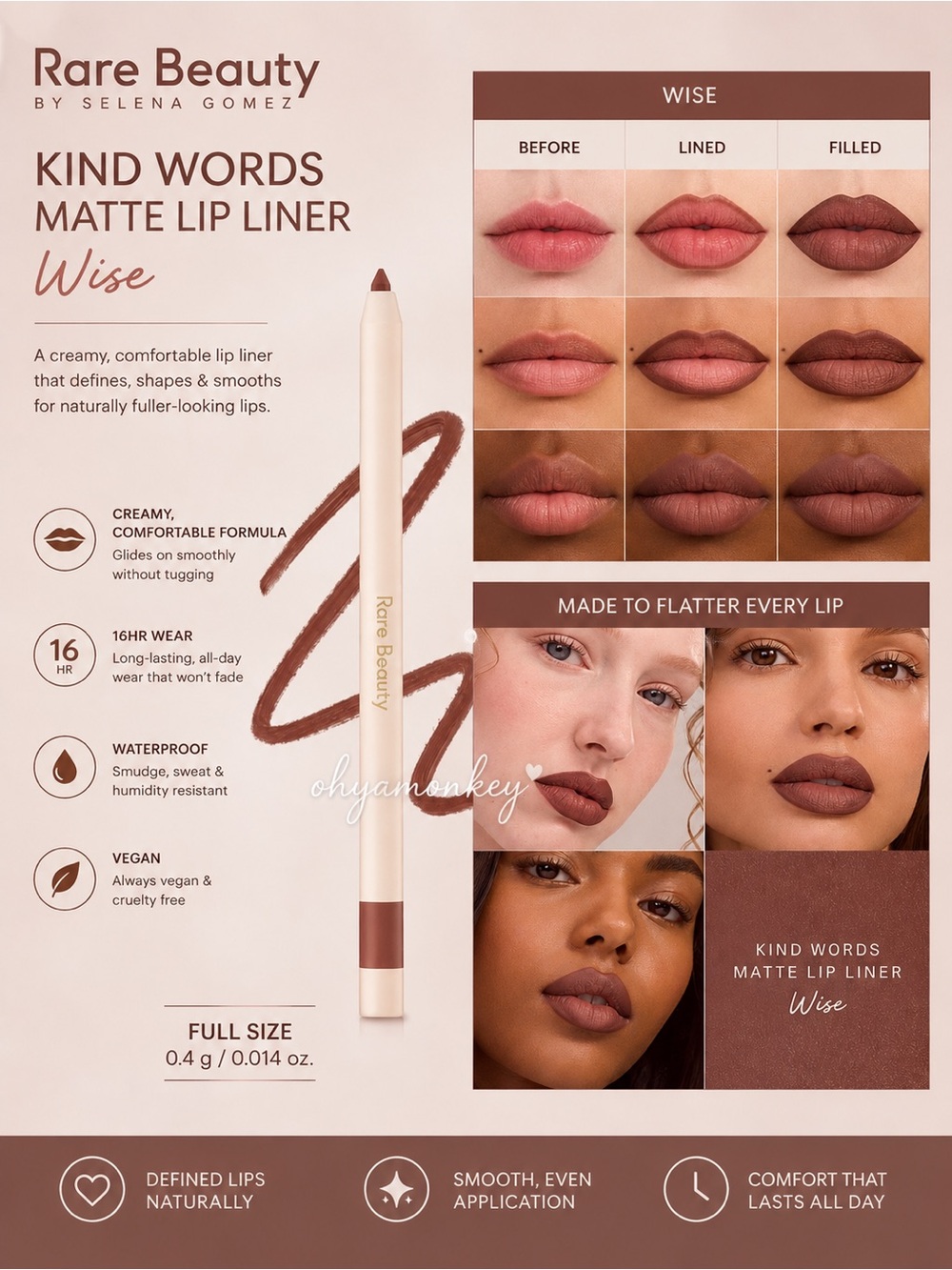 Rare Beauty Kind Words Matte Lip Liner — Wise $18
